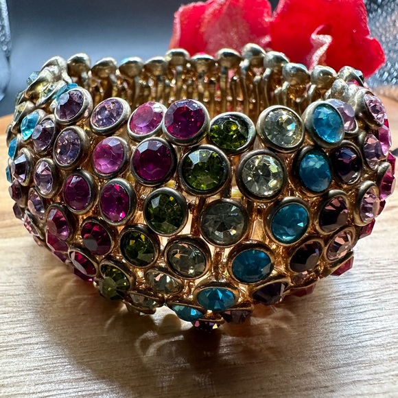 Multiple colour wide stretch bracelet - Picture 4 of 5